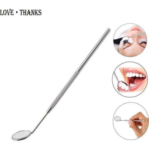 1PC Stainless Steel Checking Mirror For Eyelash Extension Portable Dental Mirrors Mouth Tooth Professional Makeup Tool