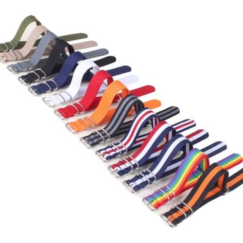 10pcs Wholesale Lot Stripe 16mm 18mm 20mm 22mm 24mm Retro Cheap nato fabric Nylon Watch Woven Strap Band Zulu belt watchbands