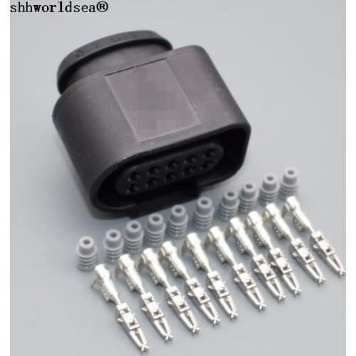 Shhworldsea 10 Pin 1.5mm car waterproof wire connector auto electrical plug socket 1J0973715 1J0 973 715 for vw for audi