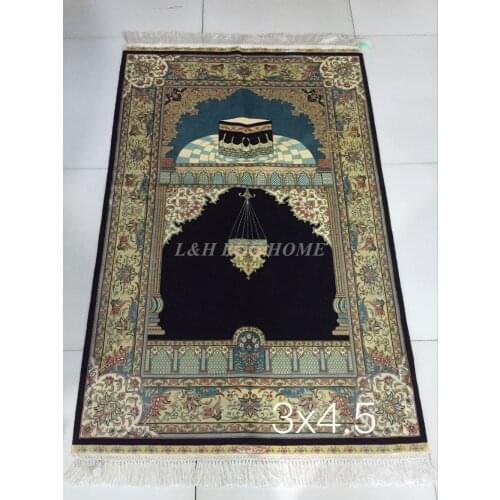 Free shipping 3'X4.5' 230 Line Handmade Silk Oriental Persian Rug hand Knotted silk carpet for home decoration