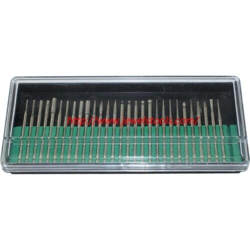 Free Shipping 30 Pcs Diamond Burr Bits Drill Tip Glass Gemstone Metal for Dremel Craftsman Rotary Tool Needle