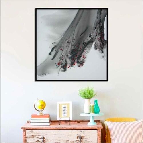 HAOCHU Chines Style Landscape Painting Wall Art Classical Print Poster Flower Simple Wall Pictures Canvas For Living Room Decor