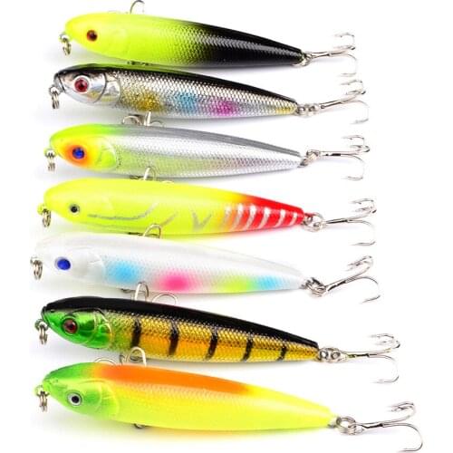 HiUmi 7PC 8cm 8.6g plastic wobblers pencil fishing lures hard baits artifical crankbaits pesca fishing tackles