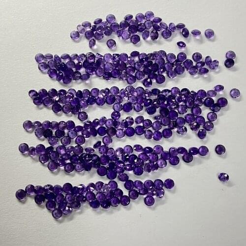 A Qaulity Round Brilliant Cut 3mm Original Stone 100% Natural Brazil Amethyst Gemstone