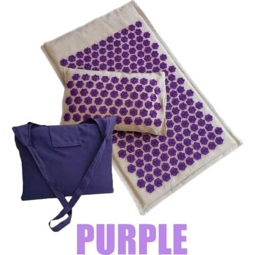 74*44cm Nature Linen Coconut Palm Massage Yoga Mat Sport Pillow Mat with Bag Lotus Spike Acupressure Mat Cushion Accupresure Mat