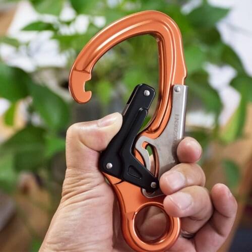 Lightweight Captive Eye Carabiner Snap Hook Double Action Self Locking Gate 25KN