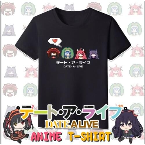 Anime JK DATE A LIVE Tokisaki Kurumi Yoshino Itsuka Kotori Yatogami Tohka Cute Game Image Shirt T-Shirt Tops Tee tshirt t shirt