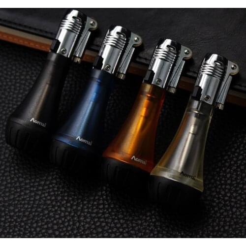 Unusual Grinding Wheel Open Flame Transparent Metal Lighters Butane Cigarette Smoking Accessories Funny Lighter Gadgets for Men