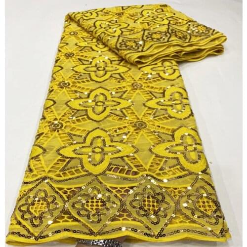 New African Lace Fabric 2021 French Cord Laces Fabric Sequins Embroidery Lace Fabrics For Nigerian Party Dress