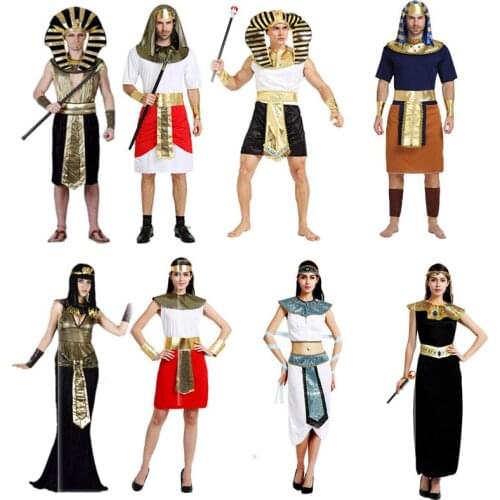 New Sexy Woman Man Greece Ancient Egypt King Queen Pharaoh Cosplay Role Play Party Halloween costume for Women Purim