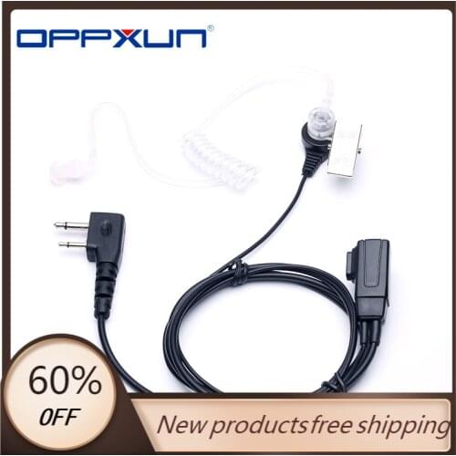 OPPXUN Clear Air Tube Acoustic 2pin Headphone For ICOM IC-V8 V82 V80 V85 F3GS F11 F3001 F31 F4008 F3021 F43GS Etc Walkie Talkie