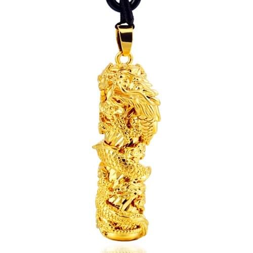BOEYCJR gold Color Dragon Totem Shap Necklace&Pendant Fashion Jewelry Energy Natural Power Necklace For Men or Women