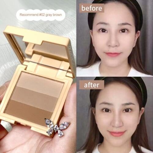 Portable Contouring Powder Palette For Face Makeup Stick Cream Texture Contour iluminador Shadow Makeup Plate 3-Color