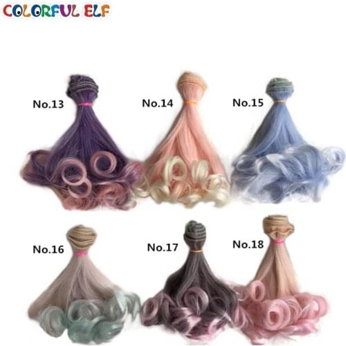 Wig BJD Doll DIY High-temperature Wire Handmade Curly Wigs Hair 15*100cm 1PCS