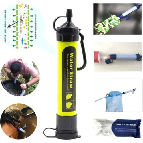 Outdoor Wild Life Emergency Direct Drinking Water Filtering Tool Disinfection Individual Water Purifier Portable Filter Straw