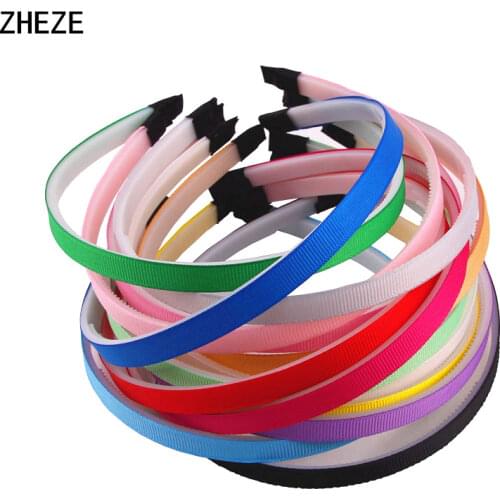 2pcs/lot NEW 10mm Ribbon Hairbands With Teeth For Girls Solid Plastic Hair Band Kids Satin Hair Hoop Headband Hair Accessories