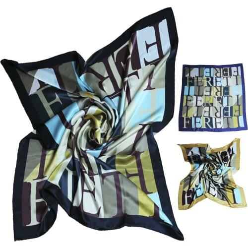 Multicolor Natural Pure Silk Scarf Letter Scarf Silk Scarf Seta tartan Hand Made Black Orange Blue