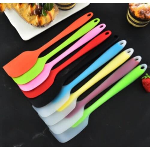 21cm Cream Scraper Integrated High Temperature Cake Cream Silicone Scraper Translucent Head Spatula Baking Tool Cake Tool