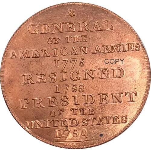 United States Of America 1792 Undated Washington Born Virginia Red Copper Copy Coin