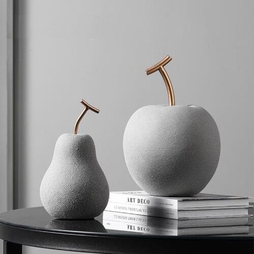 Modern Nordic Ceramic Simulation Pear Apple Decoration Creative Home Living Room Wine Cabinet Bedroom Study Decoration