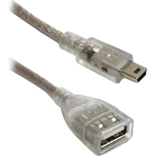 USB 5 PINOUTS MALE-USB FEMALE IPOD CABLE BLUE TRANSPARENT 30 CM POWERMASTER (SL-UKF3)