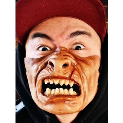 Horror Skull Jaw Mask Halloween Half Face Masque Skeleton Cosplay Prop Latex Horror Helmet Scary Mask Party Decoration