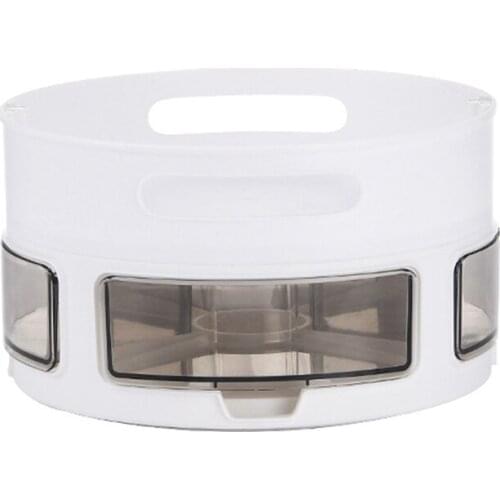 Rotatable Plastic Spice Rack with 2 Handle,Multifunctional Kitchen Non Slip Storage Box for Condiment Drink