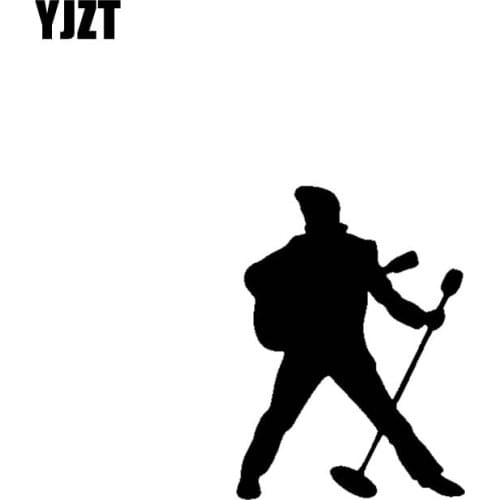 YJZT 9.3CM*12.7CM Rock Elvis Presley Vinyl Motorcycle Black Silver Car Sticker Decals C13-000557