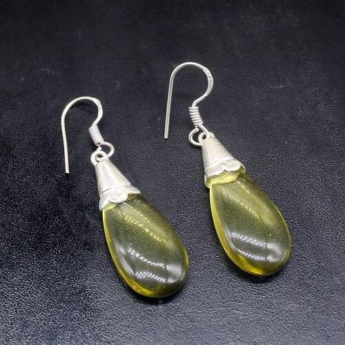 Gemstonefactory Big Promotion 925 Silver Handmade Gorgeous Chalcedony Women Ladies Gifts Dangle Drop Earrings 20212419
