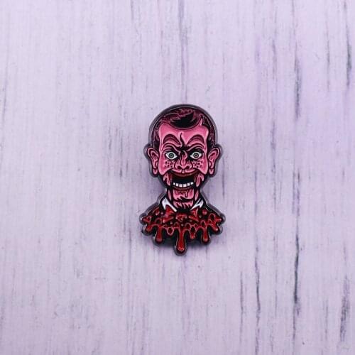 Horror mr bean enamel pin