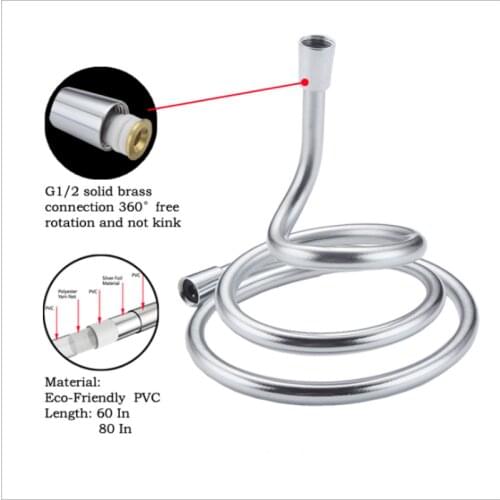 1.5/2M PVC Shower Hose Smooth High Pressure Thickening Shower Hose Flexible Anti Winding For Bathroom Accessories