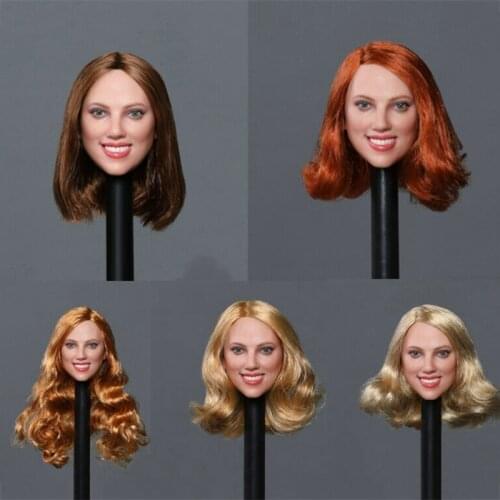1/6 Female Smiley Head Carving Scarlett Johansson Head Carving for 12 inch Action figure Accessories Model