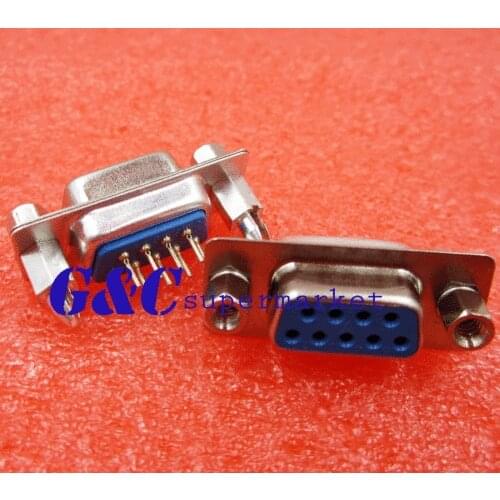 10PCS RS232 Serial Port Connector DB9 female socket / Plug connector 9pin copper RS232 COM socket adapter diy electronics