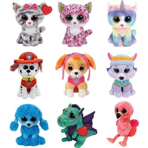15CM TY Unicorn Leopard Alpaca Fox Pig Rabbit Dinosaur Goat Octopus Deer Doll Plush Stuffed Animal Collection Toy Christmas Gift