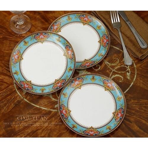4pcs set, 8inch, fine bone china dinner set of plates, Thailand design, porcelain plate platte, deep food plate kitchen, buffet