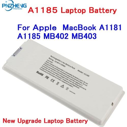 PINZHENG 6 Cells Special Price Laptop Battery For MacBook A1181 A1185 MB402 MB403 10.8V 5200mAh White 59Wh Laptop Battery