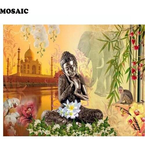 5D Diy Diamond Painting Buddha flower picture Diamond Embroidery Cross Stitch kits Full square Drill Diamond Mosaic pattern gift