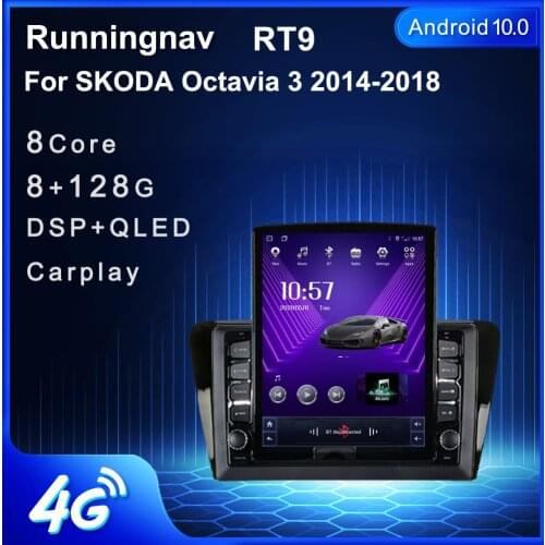 Runningnav For SKODA Octavia 3 2014 2015 2016 2017 2018 Tesla Type Android Car Radio Multimedia Video Player Navigation GPS
