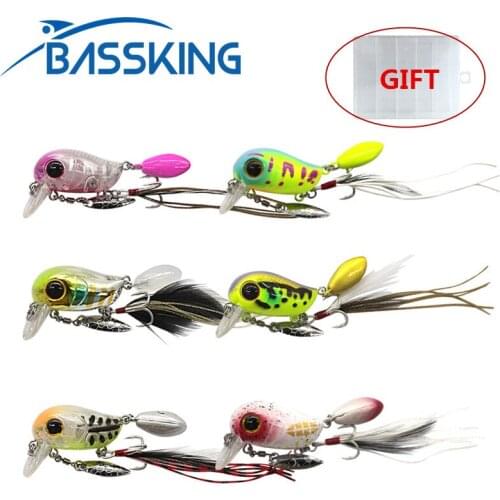 BASSKING Floating Fishing Lure Kit 5Pcs 54mm4.8g Crank Bait With Lure Box Pesca Artificial Bait Swimbait Bass Lure Peche Wobbler