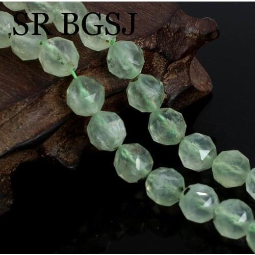 Free Shipping 24 10mm AAA Prehnite Faceted Round Gems Stone Wholesale Beaded Beads Strand 15"