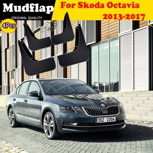 Molded Car Mud Flaps For Skoda Octavia A7 5E 2013-2017 2014 2015 2016Splash Guards Mudguards Fender Front Rear Styling