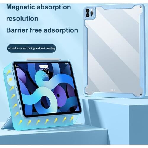 Tablet Case For Apple iPad Pro 11inch 2021 Transparent Detachable Back Cover With Pen Slot Tablet Stand Protective Sleeve STOCK
