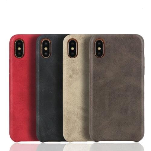 50PCS PU Back Leather Case For iPhone X 6 6s 7 8 Plus Retro Case Cover For iPhone 8 Simple Phone Shells