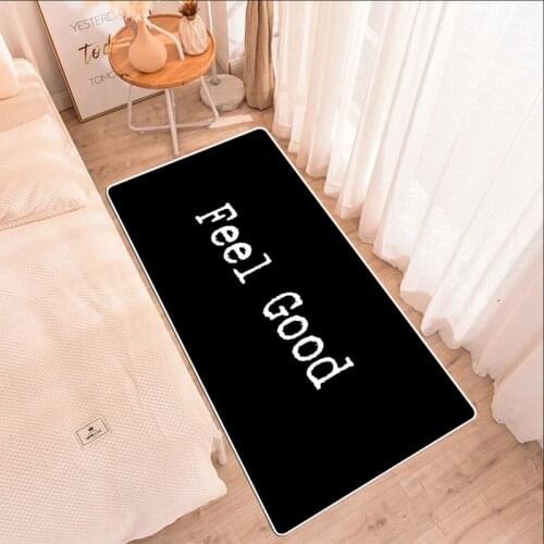 Black Pattern Bathroom Kitchen Mat Hallway Entrance Doormat Home Bedroom Modern Nordic Carpet Balcony Long Floor Mat Tapis Rug
