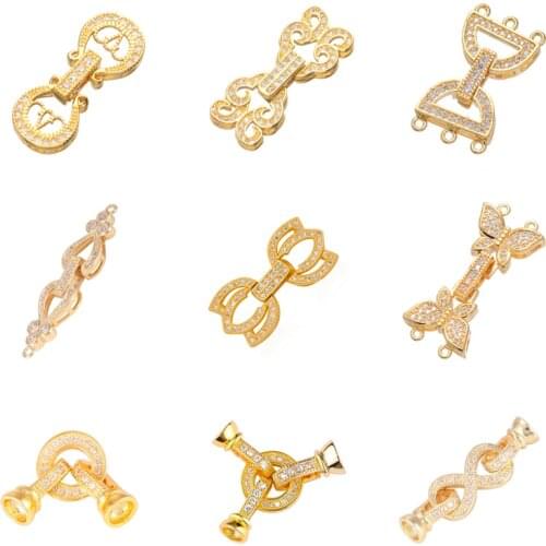 Juya DIY Beadwork Jewelry Findings Supplies Gold/Silver Color Fastener Closure Clasps For Natural Stones Pearls Jewelry Making