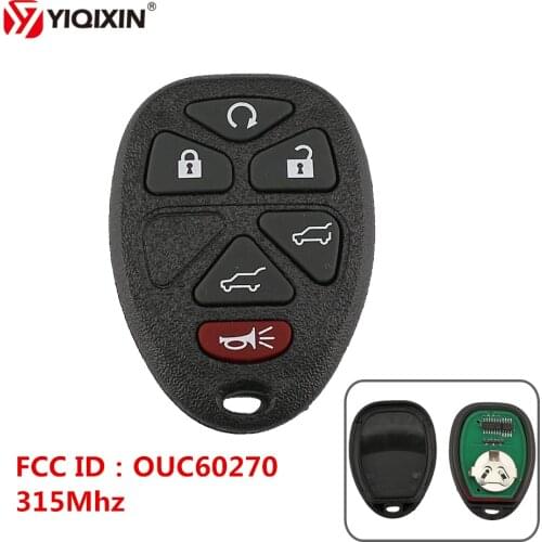 YIQIXIN 6(5+1) Buttons Remote Control Car Key For Chevrolet Suburban Tahoe GMC Yukon For Cadillac FCC ID OUC60270 315Mhz