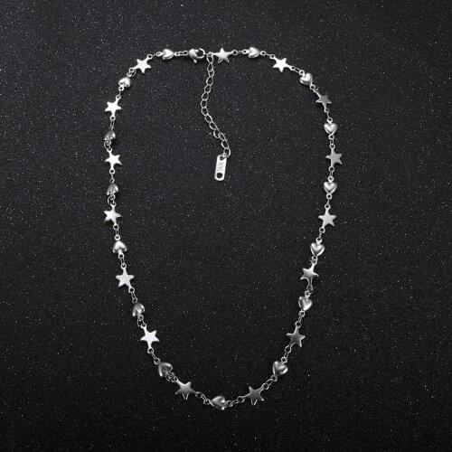 Stainless Steel Love Heart Choker Necklace Star Choker Necklace For Women Fashion Jewelry Gift Wholesale