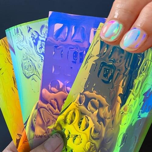 Korean Nail Art Stickers Ice Aurora Nails Seal Sheet Sticker Decals Transfer Paper Japanese Manicure Decorations