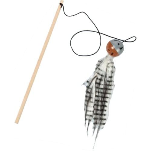 Cat Toys Cat Wand Toy Funny Interactive Cute Cat Teaser Toy Kitten Feather Toy with Bell for Cats Stick Cat Supplies