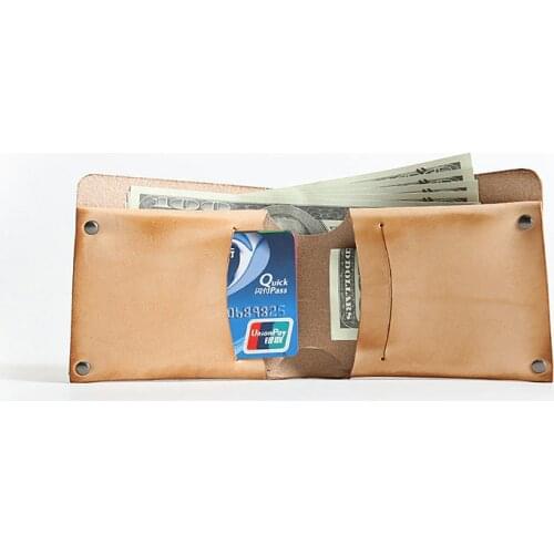 100% Genuine Leather Wallet For Men Male Real Cowhide Handmade Simple Style Short Bifold Wallets Card Holder Purse Mens Carteira